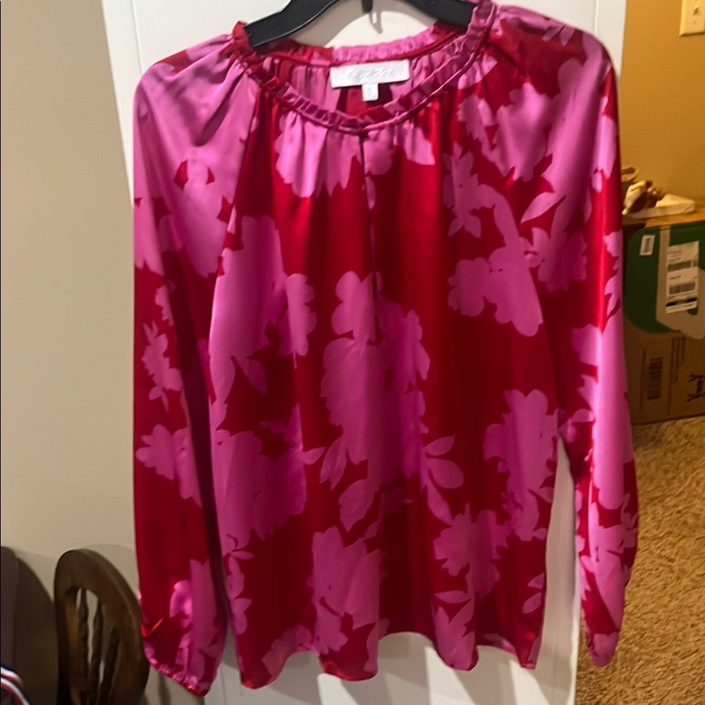 Sugarlips Pink Long Sleeve Relaxed Blouse
